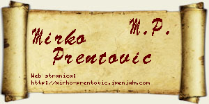 Mirko Prentović vizit kartica